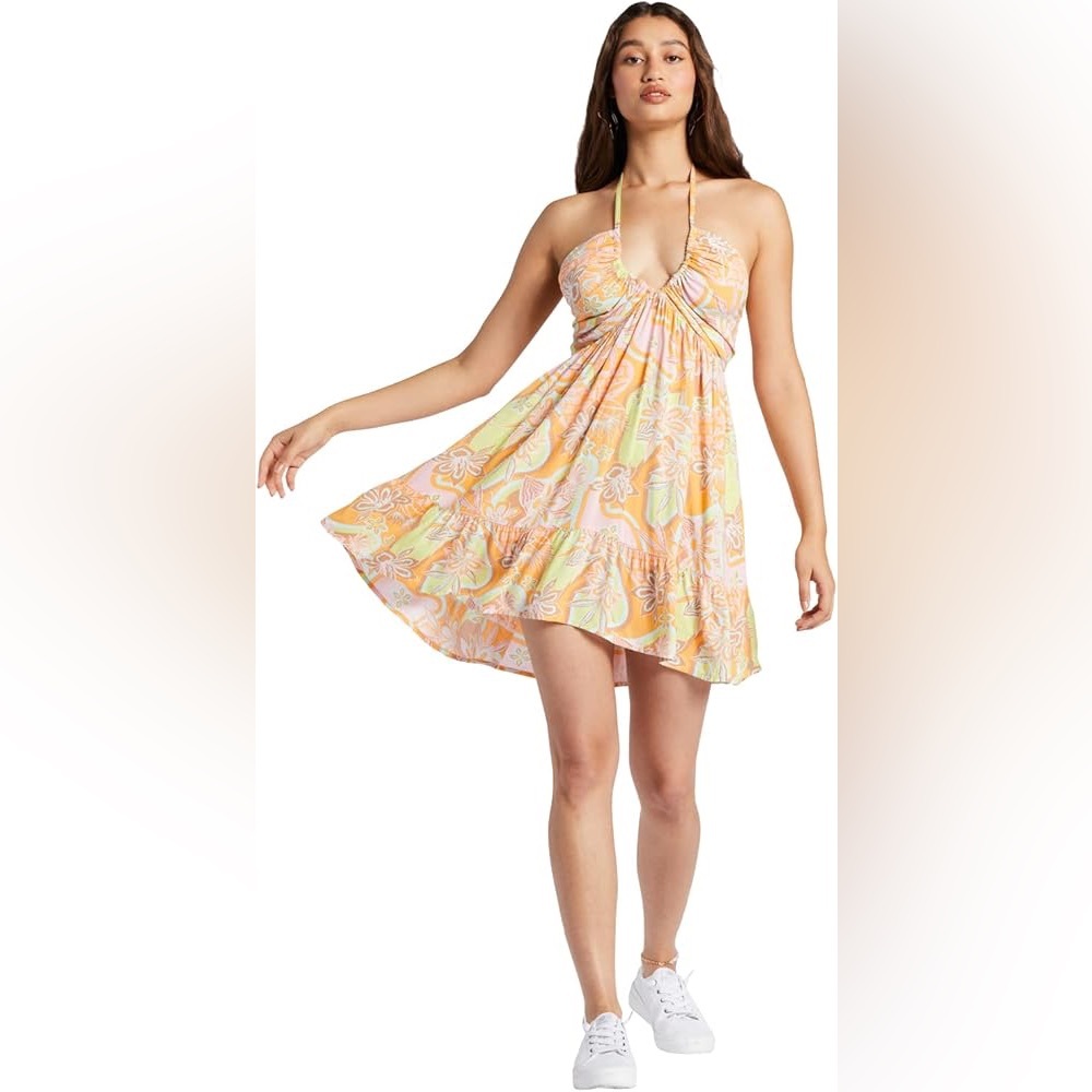 Vibrant Floral Halter Dress